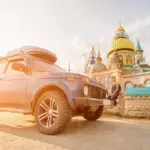 winter electric car charging czech city