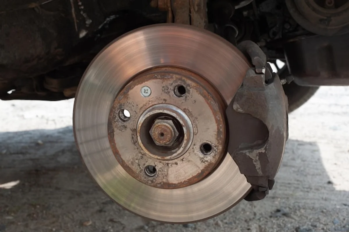 car brake pads check close-up