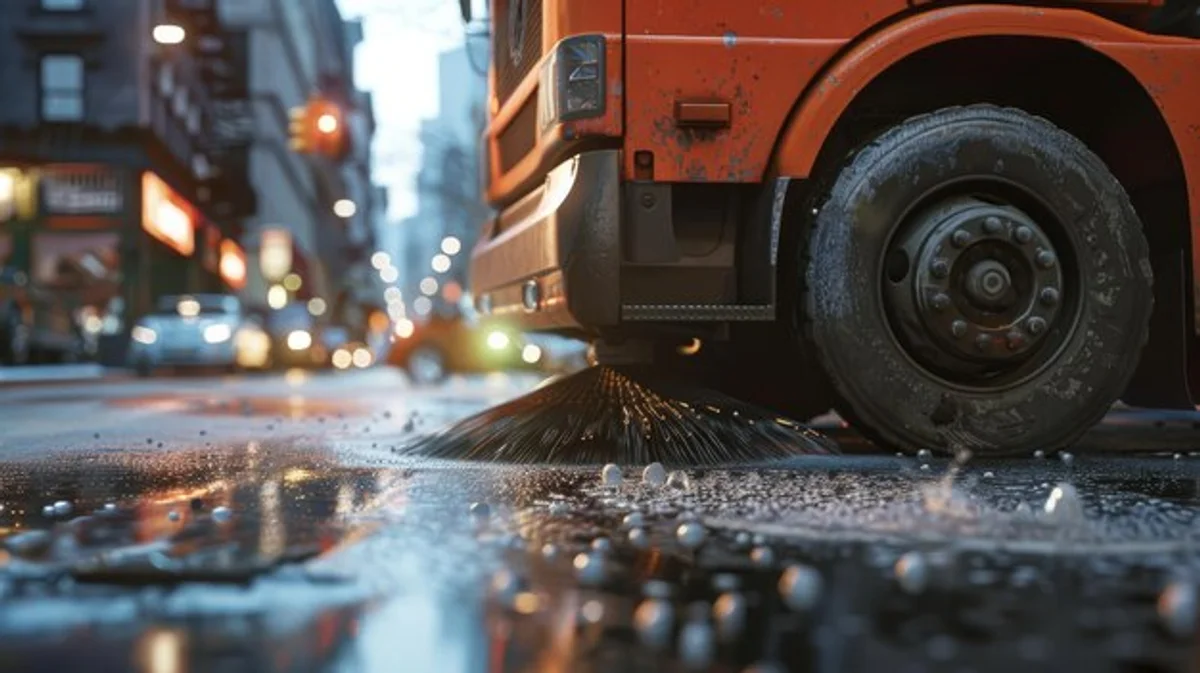 wet tires on rainy road close-up europe