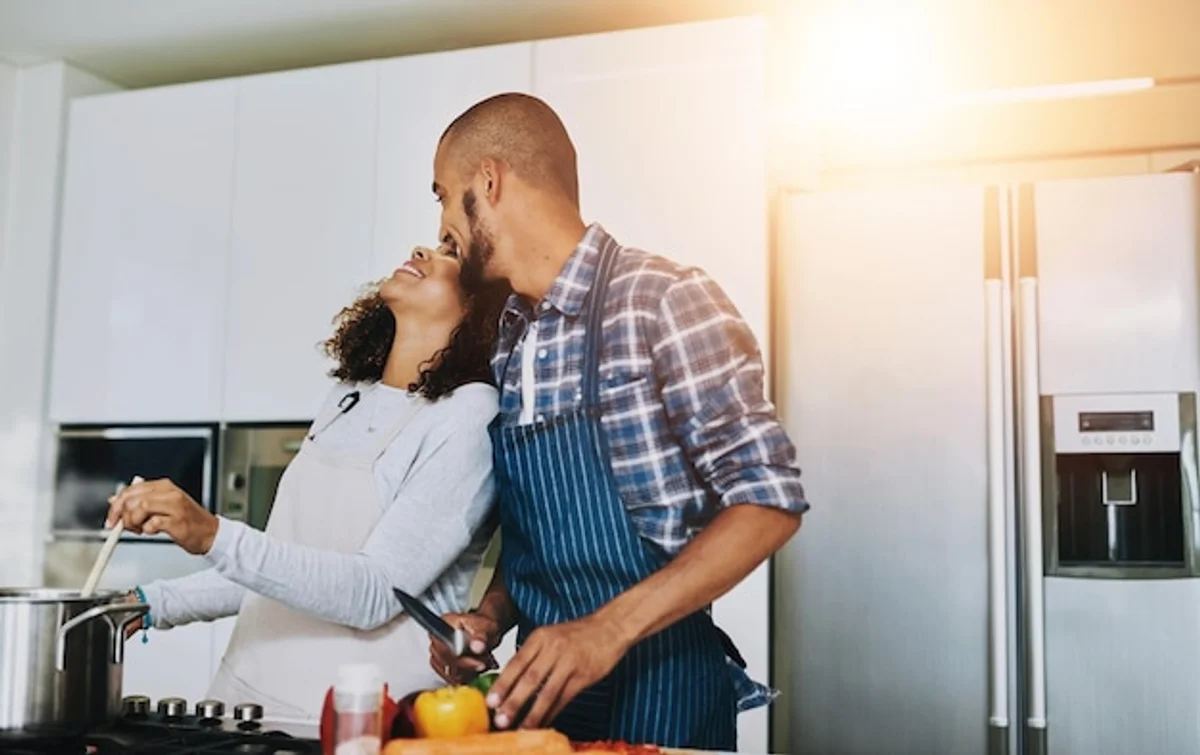 couple active listening kitchen discussion