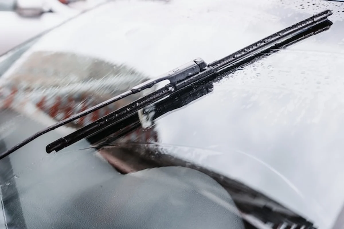 worn windshield wipers detail car rain