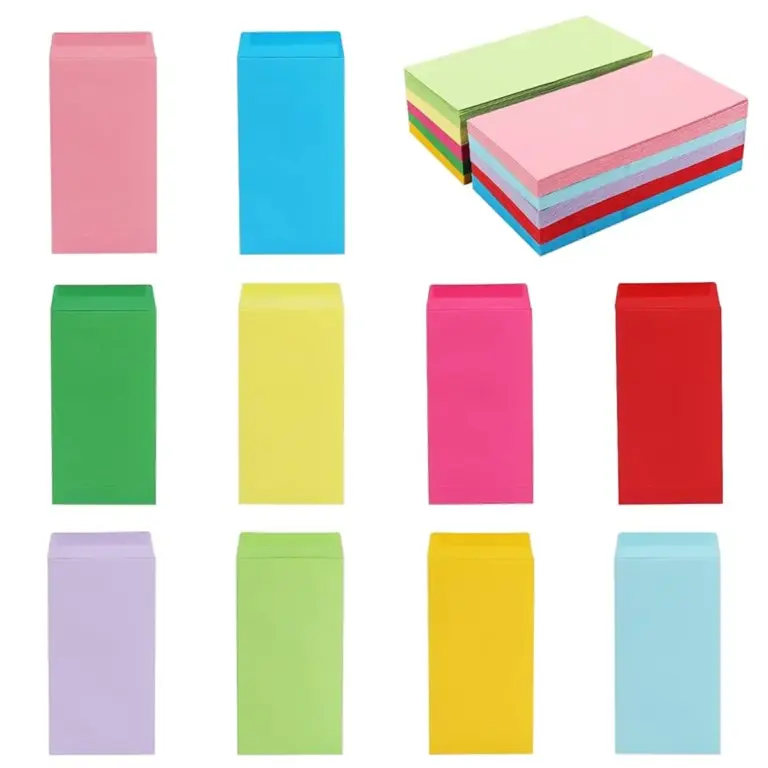 home budget envelopes colorful kitchen table czech