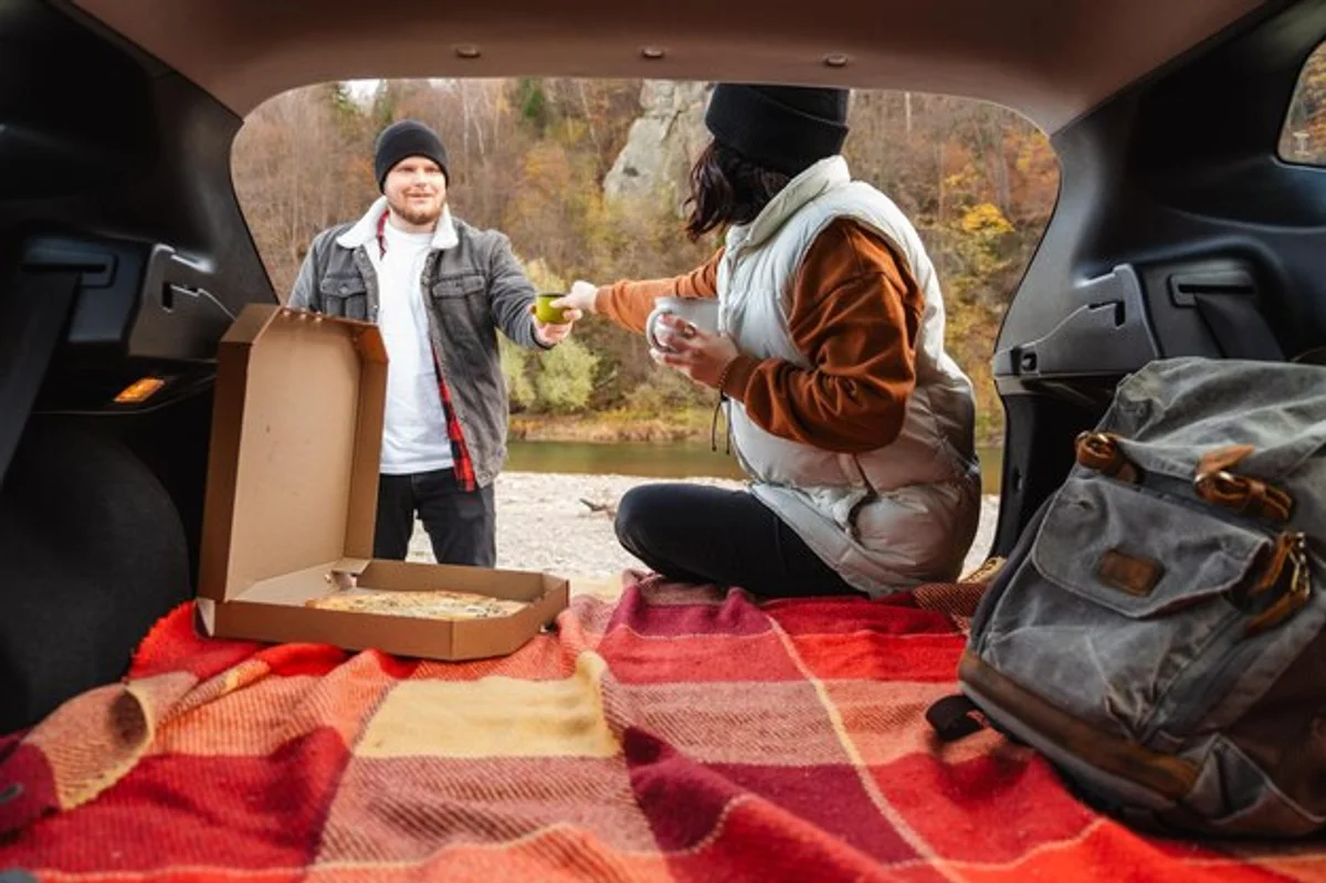 packed car trunk autumn family road trip