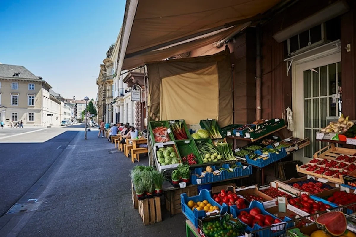 Czech farmer's market fresh vegetables