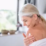 moisturizing damp skin woman real morning