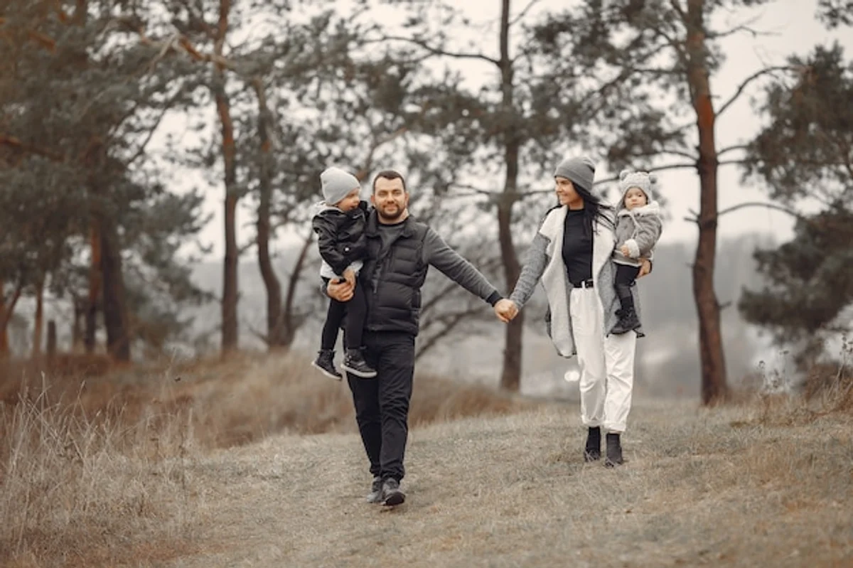 autumn walking in park healthy lifestyle czech couple