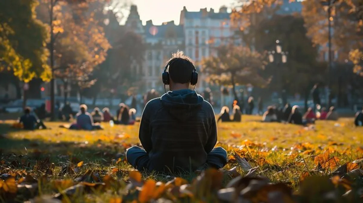 autumn loneliness headphones