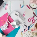 creative art journaling collage desk colorful pastels