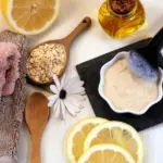homemade facial mask ingredients flatlay