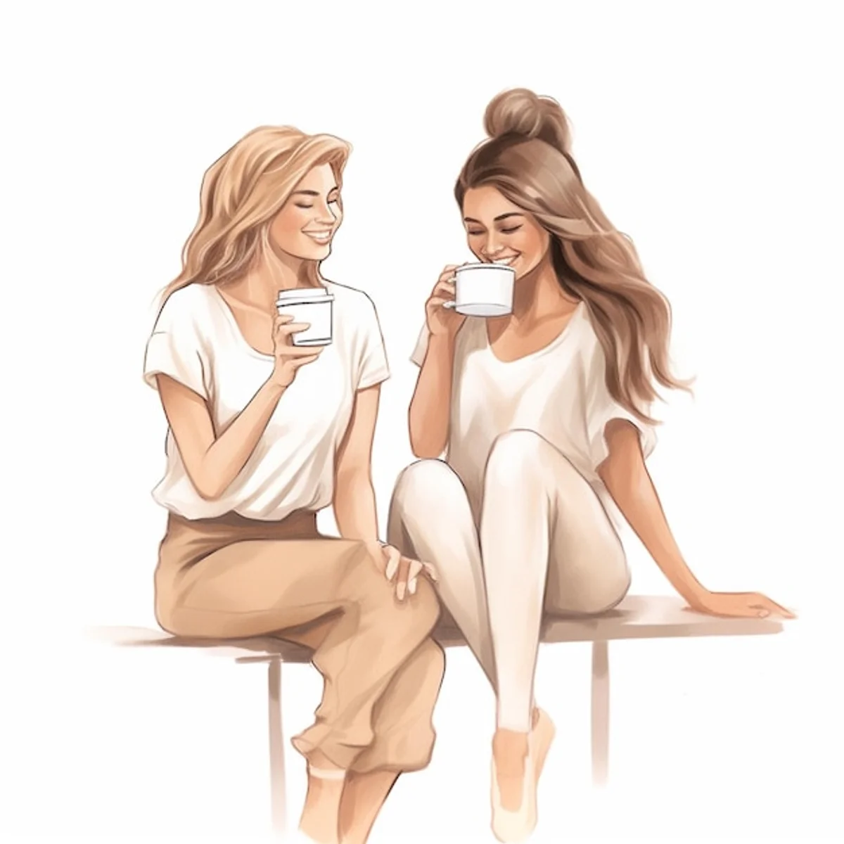 two friends talking on bench sharing secrets emotions