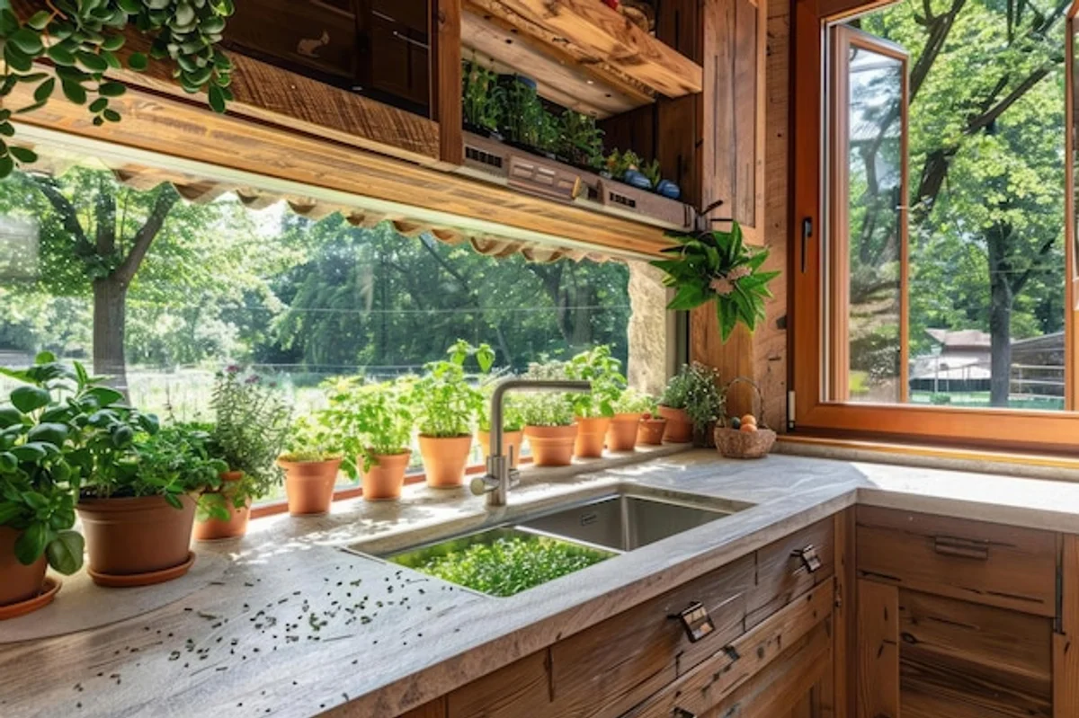 herb garden kitchen counter home