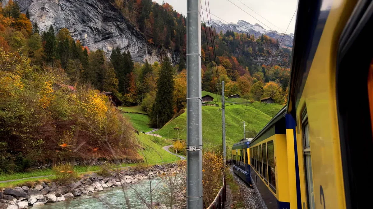 autumn train travel europe panoramic