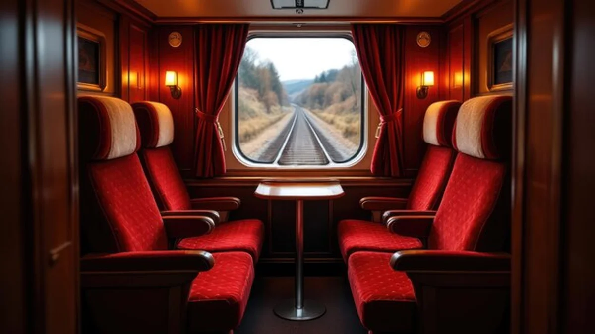 cozy train inside autumn window view