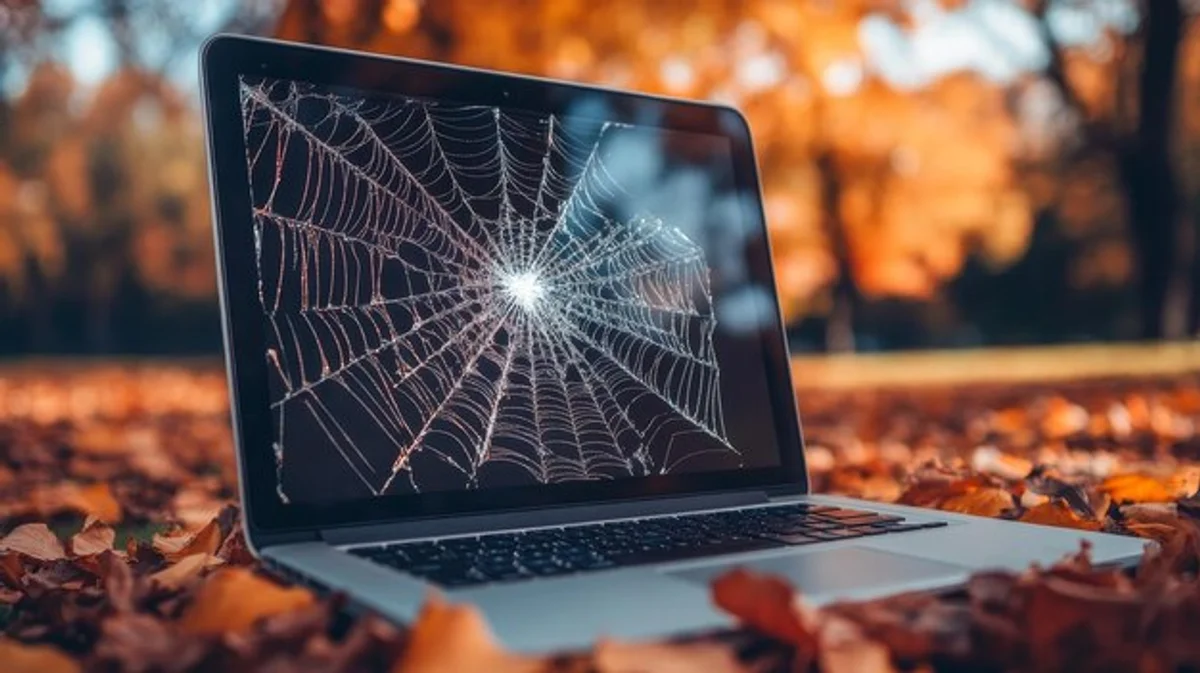 cybersecurity shopping autumn laptop warning