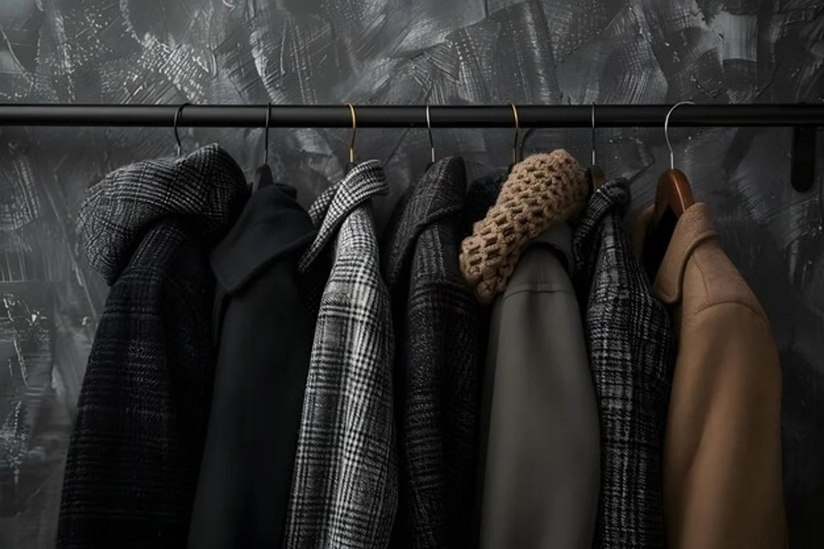organized minimalist wardrobe winter neutral elegant