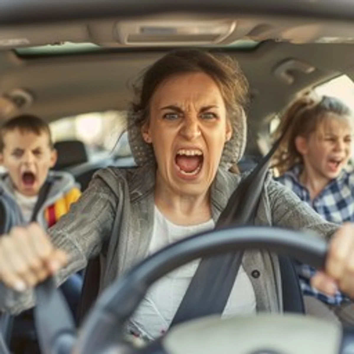 autumn driving stress management czech woman car