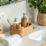 minimalist eco friendly bathroom beauty organization