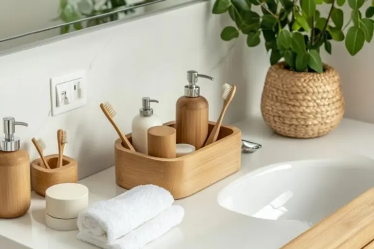 minimalist eco friendly bathroom beauty organization
