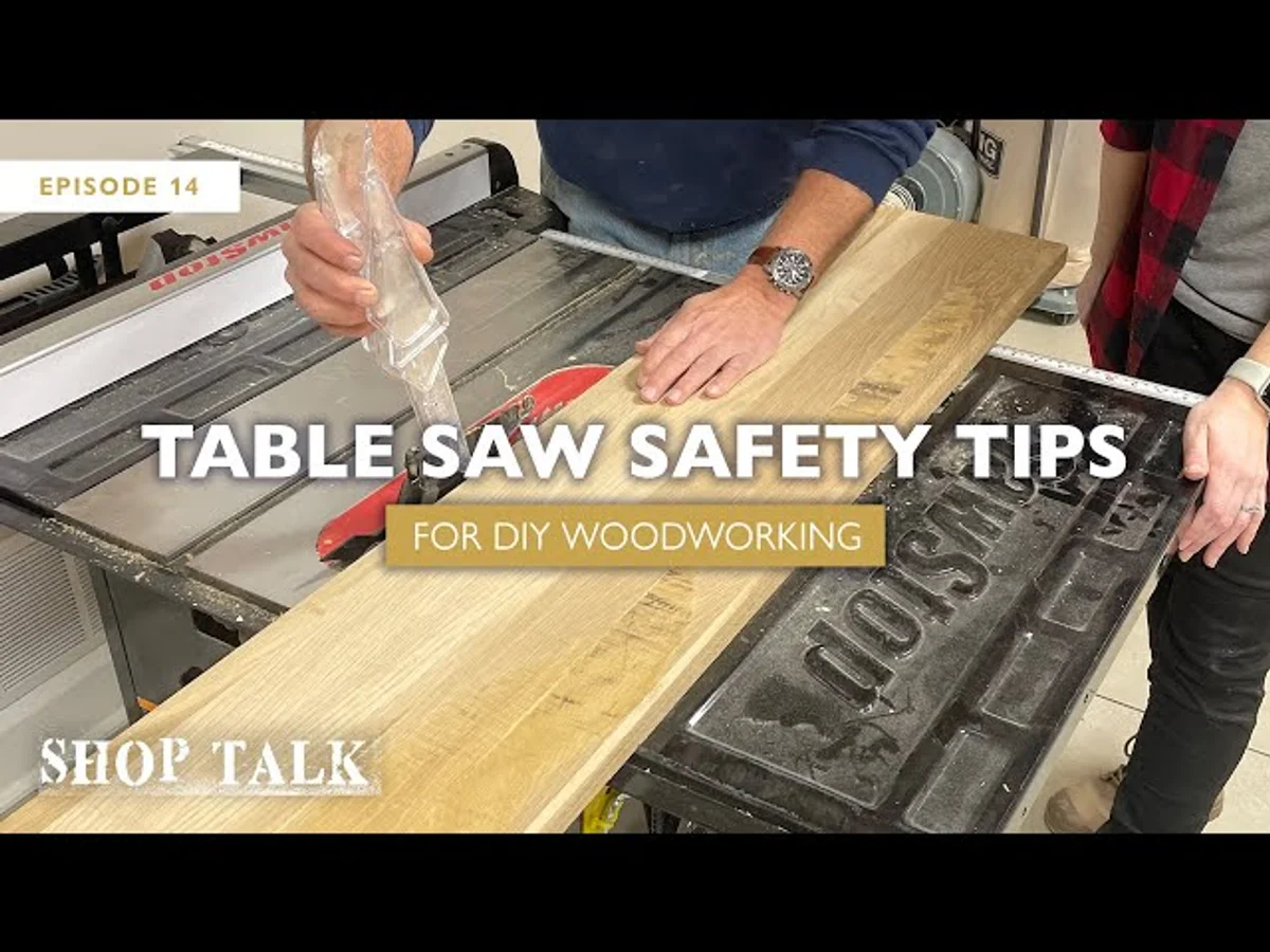 czech hobbyist using table saw in home garage safety